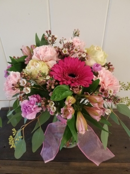 All pink flower arrangement