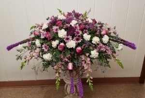 Casket Spray in Shades of Purple